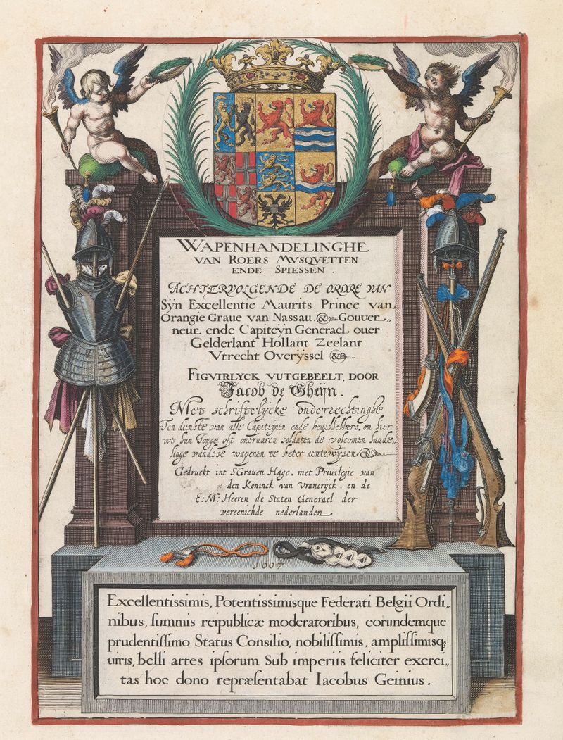 Wapenhandelinghe van Roers Musquetten ende Spiessen de Gheyn Dutch Title 1607.jpg