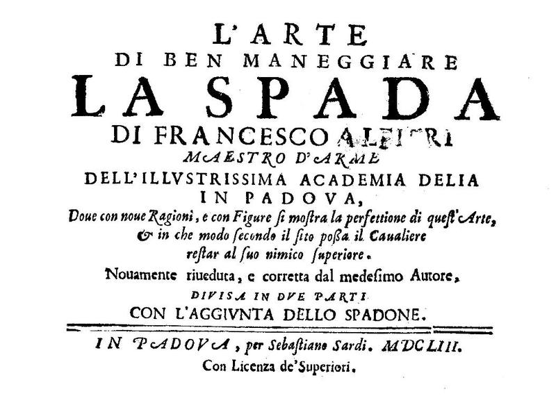 File:L’arte di ben maneggiare la spada (Francesco Fernando Alfieri) 1653.pdf